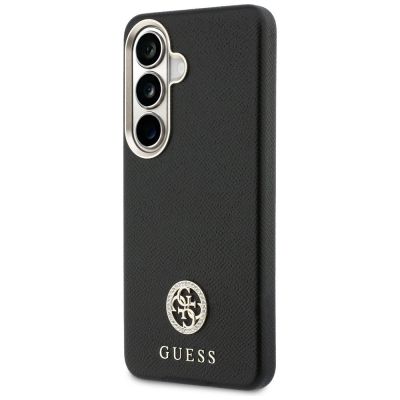 2. Guess Strass-Logo-Hülle mit rundem Design für Samsung Galaxy S26+ - Schwarz