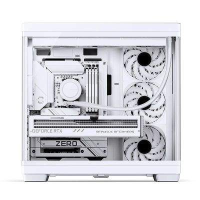 10. Jonsbo TK-4 Gehäuse, Midi-Tower, ATX, gehärtetes Glas – Weiß