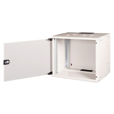 33. 19" 9U Wand-Netzwerkschrank, SOHO PRO 460 x 540 x 400 mm, Glastür, grau, unmontiert, 60 kg