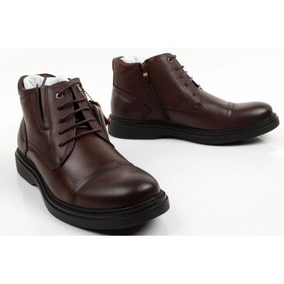 7. Lee Cooper Herrenschuhe, elegante braune Leder-Stiefeletten mit Isolierung