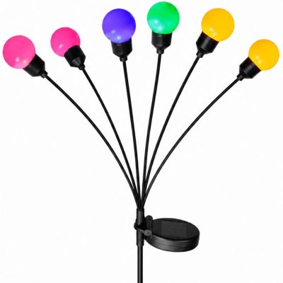 4. Solarlampe tanzt im Wind, bunte Kugeln, 6 LEDs, 75 cm XXL