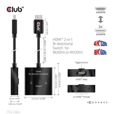11. CLUB3D CSV-1384 KVM-Switch Schwarz