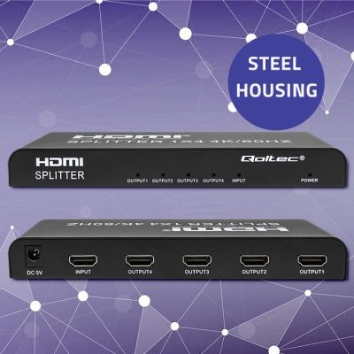 2. QOLTEC Splitter 4xHDMI 4Kx2K | 6GB/s | 60Hz