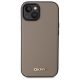 3. DKNY MagSafe iPhone 15 Hülle mit genarbtem Metalllogo – Beige