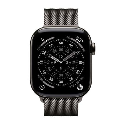 3. Apple Watch Series 11 GPS + Cellular 46 mm Gehäuse aus Titan in Schiefergrau mit Schiefergrauer Schlaufe – S/M