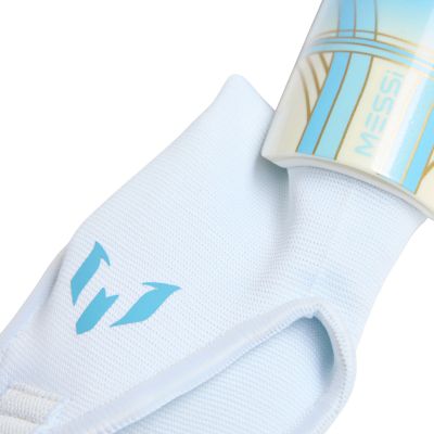 3. adidas Messi Match Kinder-Fußball-Schienbeinschoner Weiß und Blau KX4137