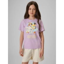 Mädchen-T-Shirt mit Aufdruck, regulär, Größe 4F 4FJRAW26TTSHF4326-052S