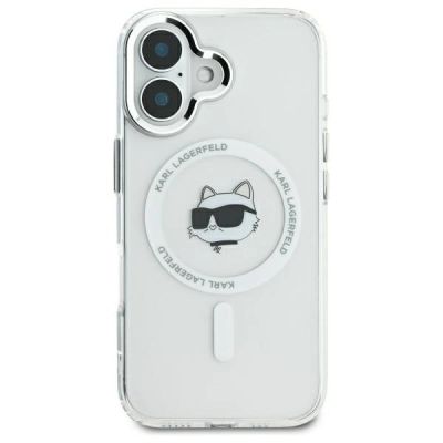 3. Karl Lagerfeld IML Metal Choupette Head MagSafe Hülle für iPhone 16 Plus – weiß