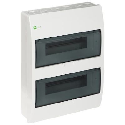 Aufputz-Verteilerkasten 24-Modul ELEGANT-2X12/NT/W/EPN Elektro-Plast