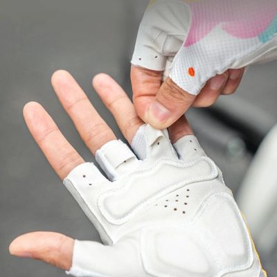 3. Rockbros S389 Damen-Radhandschuhe, kurz, stoßdämpfend, Größe L – Mehrfarbig