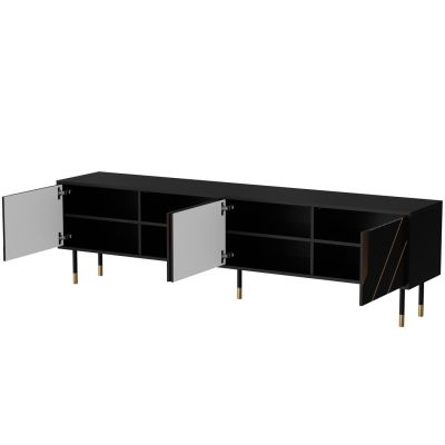 2. 4D MOUNTAIN TV-Schrank 204x40x55 schwarz + gold