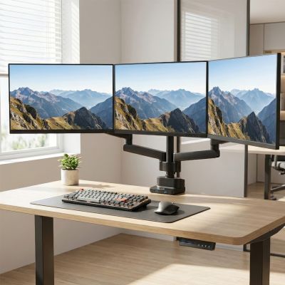 8. Maclean MC-811 Tischhalterung für 3 Monitore (Desktop; 17" - 27"; max. 20 kg)