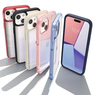 2. Spigen Crystal Hybrid-Hülle für iPhone 15 Plus – transparent und blau