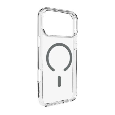 Puro Lite Mag TPU+PC Hülle kompatibel mit MagSafe für iPhone 17 Pro - Transparent mit grauem Ring