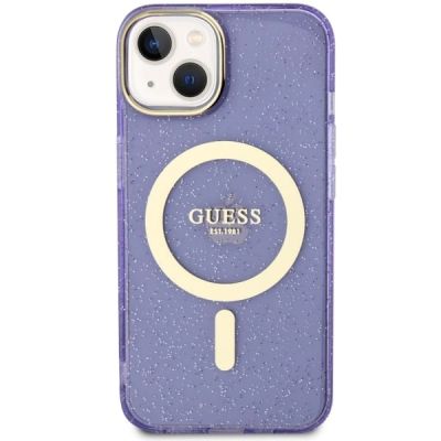 3. Guess GUHMP14MHCMCGU iPhone 14 Plus 6,7" lila/lila Hardcase Glitter Gold MagSafe