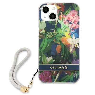 3. Guess GUHCP13SHFLSB iPhone 13 mini 5.4" blau/blaues Hardcase Flower Strap