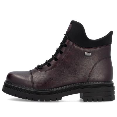 9. Gefütterte Damen-Trapperstiefel in Burgunderrot, Modell Rieker Y3163-35