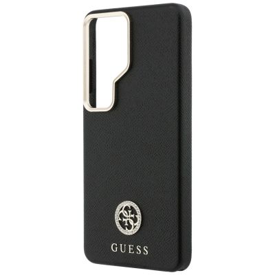 6. Guess Strass-Logo-Hülle mit rundem Logo für Samsung Galaxy S26 Ultra – Schwarz