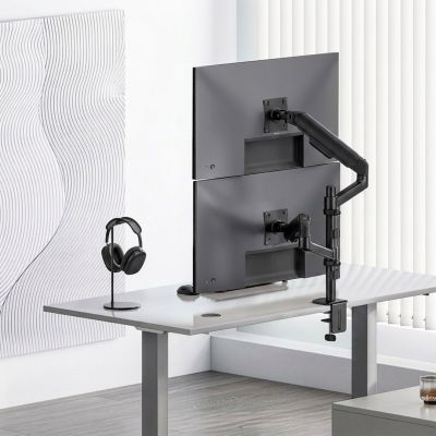 2. ERGO BÜROHALTERUNG / AUFHÄNGER FÜR 2 MONITOREN, GASFEDERUNG, 17"-32", 1-10 kg, MATTSCHWARZ, ER-692 B