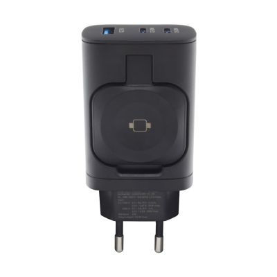 3. RealPower 450476 Mobiles Ladegerät Powerbank, Smartwatch, Tablet Schwarz AC Kabelloses Laden Schnellladen intern