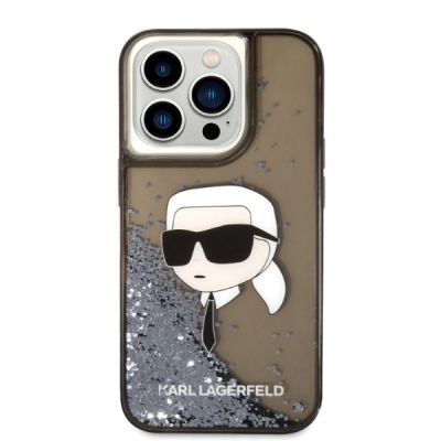 3. Karl Lagerfeld KLHCP14LLNKHCK iPhone 14 Pro 6,1" schwarz/schwarzes Hardcase Glitzer Karl Head