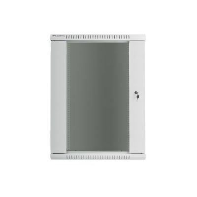 2. Lanberg WF01-6618-10S Einbauschrank (18 HE; 900 mm / 600 mm / 600 mm; Wandmontage; Glas; 19 Zoll; grau)