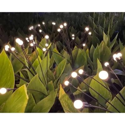 16. Solarlampe, die im Wind tanzt, weiße Kugeln, 6 LEDs, 72 cm