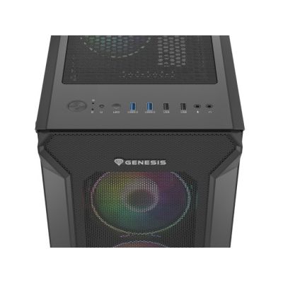 24. NATEC Genesis Irid 505 ARGB NPC-1518 Gehäuse (ATX, Micro-ATX, Mini-ITX; Schwarz)