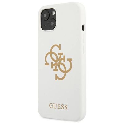 2. Guess GUHCP13SLS4GGWH iPhone 13 mini 5,4" weiß/weißes Hartschalenetui Silikon 4G Logo