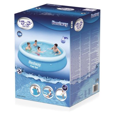 2. Bestway Fast Set 57273 Aufblasbarer Pool für den Außenbereich, rund, 5377 l, blau