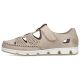 9. Rieker W RKR651 beige Leder Klettverschluss durchbrochene Schuhe