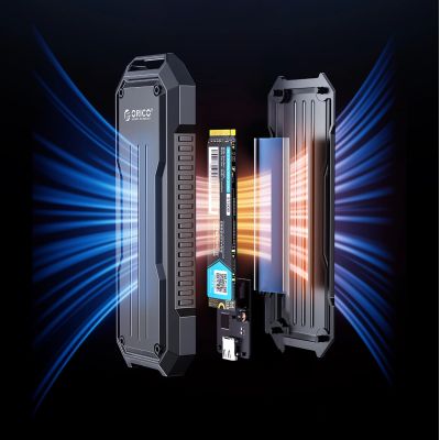 5. Orico OXS2C3-G2 M.2 NVMe/SATA SSD USB-C 3.2 Taktischer verstärkter Disk-Caddy - Grau