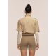 4. CASALL Damen-Trainingsjacke mit kurzen Ärmeln, Sandfarbe