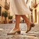 8. Bequeme goldene Damensandalen mit Blockabsatz M.Daszyński SA262-3