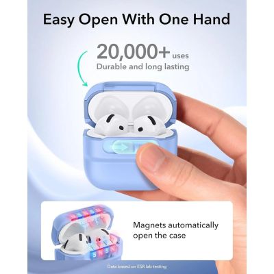 6. Hülle ESR Pulse HaloLock MagSafe für Apple AirPods 4 / 5 - hellblau