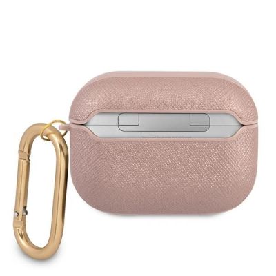 2. Guess GUAPSASMP AirPods Pro Cover Pink/Pink Saffiano Script Metal Collection