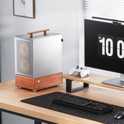 16. Jonsbo T7 PC-Gehäuse, Midi-Tower, mATX, gehärtetes Glas – Silber