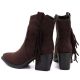5. Gefütterte Damen-Cowboystiefel mit Fransen, Schokoladenbraun, M.Daszyński MR2520-1