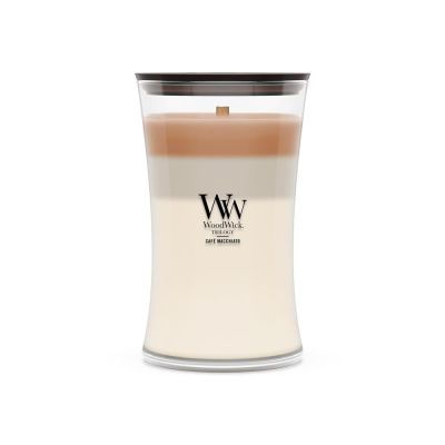 Große CAFÉ MACCHIATO WOODWICK Kerze