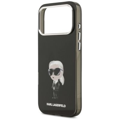 6. Karl Lagerfeld IML Aquarelle Karl & Logo MagSafe Hülle für iPhone 17 Pro Max - Schwarz