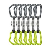 Edelrid 737910106270 Kletterkarabiner mit Verriegelungsverschluss D-förmig Grün, Grau 6 Stück.