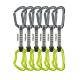 Edelrid 737910106270 Kletterkarabiner mit Verriegelungsverschluss D-förmig Grün, Grau 6 Stück.