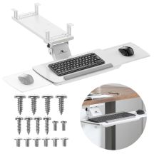 Maclean Tastaturhalterung für unter den Schreibtisch, verstellbar, max. 5 kg, Weiß, MC-156 W