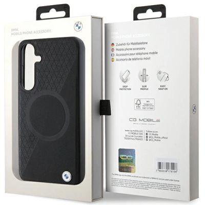 8. BMW BMHMS24S23RTPK S24 S921 schwarz/schwarzes Hardcase Signature Leather Half Textured & Circle MagSafe