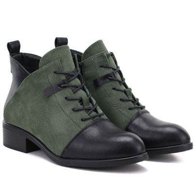 4. Damen-Wildlederstiefel, gefüttert, grün, M.Daszyński MR2458