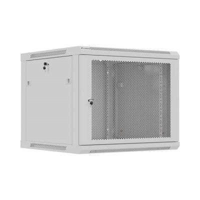 21. LANBERG Wandregalschrank 19" 9U 600x600 GRAU PERFORATIONSTÜREN (Flachverpackung)