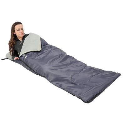 12. LEICHTER TOURISTEN-SCHLAFSACK 200X70CM GRAU ENERO CAMP