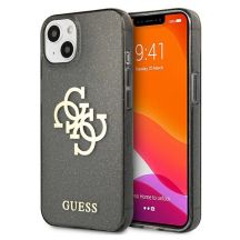 Guess, GUHCP13SPCUGL4GBK iPhone 13 mini 5,4" schwarz/schwarzes Hartschalenetui Glitzer 4G großes Logo