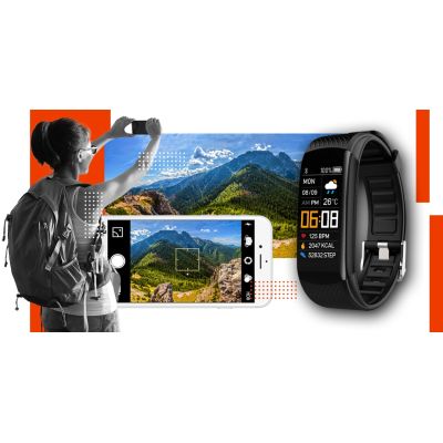 9. Smartwatch GIEWONT Schwarz Orange 2 Armbänder GW200-9