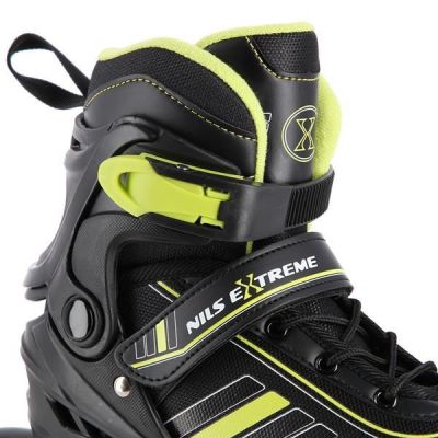 7. NILS EXTREME NH18191 2IN1 ROLLERSCHUHE SCHWARZ-LIMETTE GRÖSSE L (39-43) MIT AUSTAUSCHBAREM HOCKEYBLATT